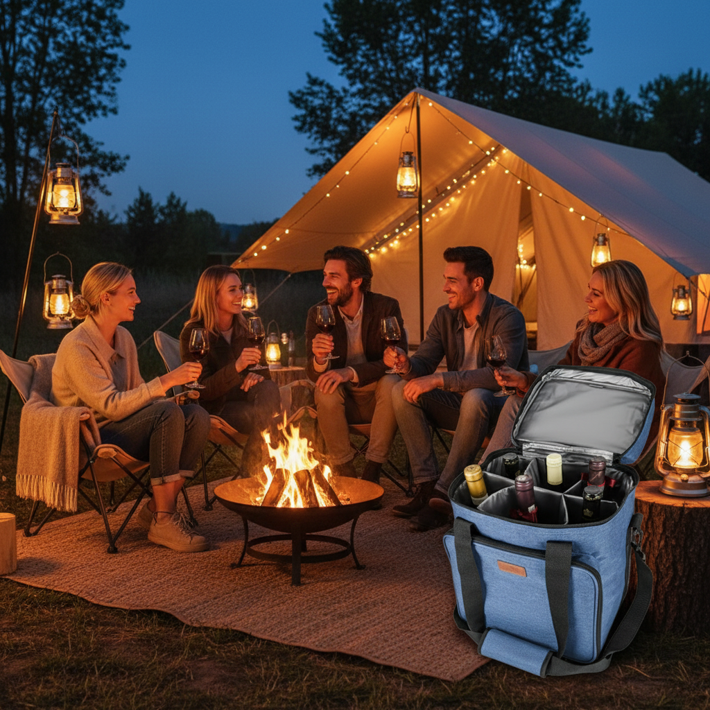 TravelSmart™ FlexChill 6-Bottle Wine Cooler Bag – Grey/ Blue