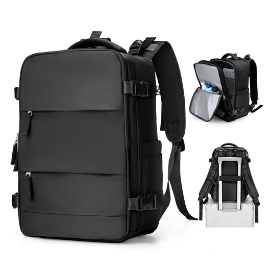AirFlex Backpack black color with shoe compartment displayed
