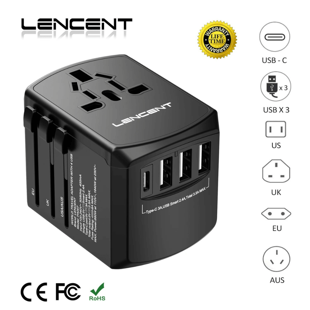 TravelSmart™ Universal Travel Adaptor (by Lencent)