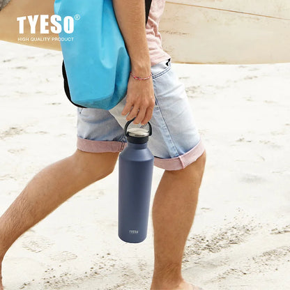 TYESO Stainless Steel Vacuum Insulated Water Bottle: Durable, Portable, Leak-Proof, Outdoor Ready