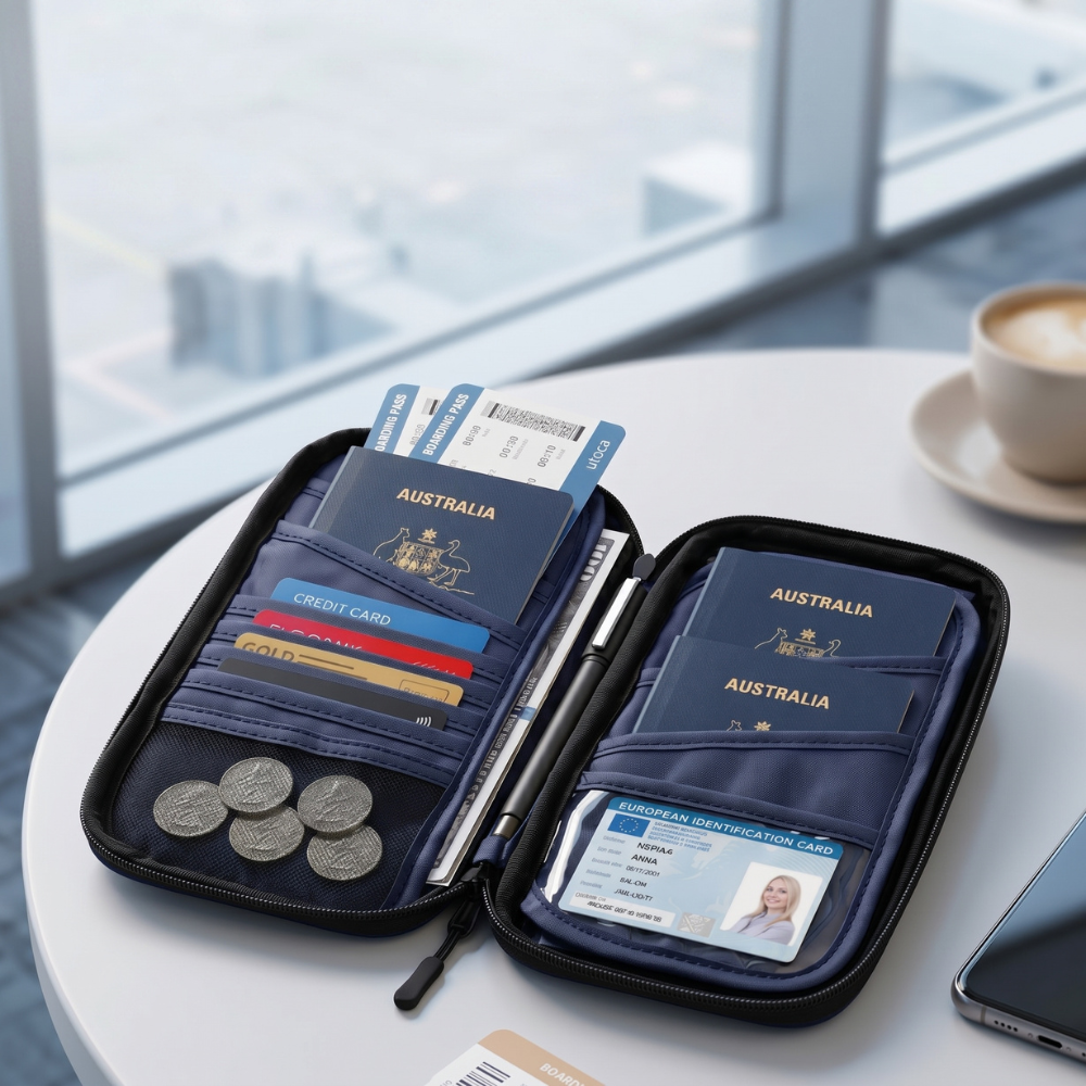 TravelSmart™ Family Passport Wallet – RFID Travel Document Organiser